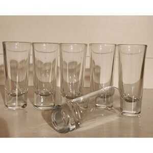 Vtg Tequilla Shot Glasses Heavy Bottom 3.5” tall set of 6